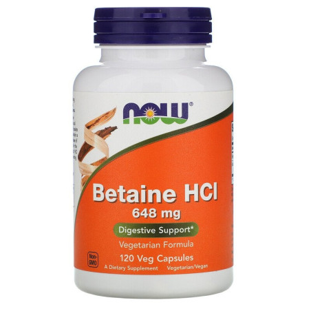NOW FOODS Betaine HCl 648 mg (120 kaps.)
