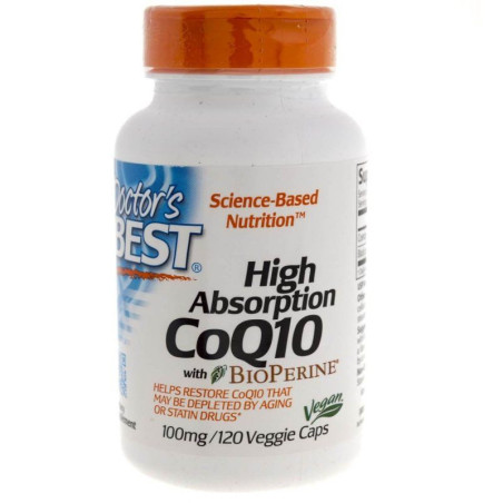 DOCTOR'S BEST Koenzym Q10 100 mg i Piperyna BioPerine - Vegan (120 kaps.)