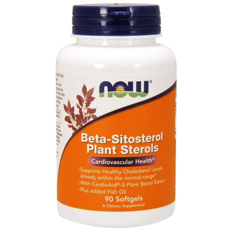 NOW FOODS Beta-Sitosterol Plant Sterols - Sterole roślinne (90 kaps.)