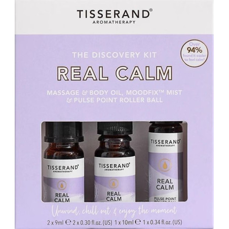 TISSERAND AROMATHERAPY Real Calm Discovery Kit - Zestaw produktów eterycznych na wyciszenie (2 x 9 ml, 1 x 10 ml)