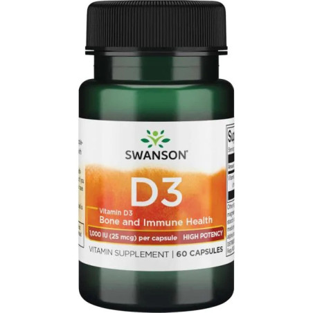 SWANSON Vitamin D3 1000 IU 25 mcg (60 kaps.)