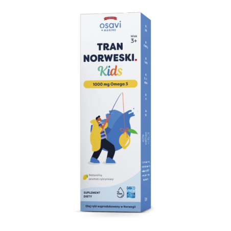 OSAVI Tran Norweski Kids 1000 mg Omega 3 - smak cytrynowy (50 ml)