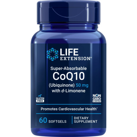 LIFE EXTENSION Koenzym Q10 Ubichinon 50 mg + D-Limonen 100 mg (60 kaps.)
