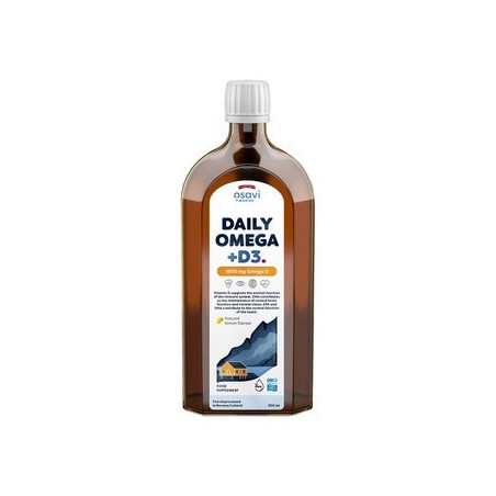 OSAVI Daily Omega +D3 1600 mg, naturalny aromat cytrynowy (500 ml)