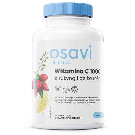 OSAVI Witamina C 500 mg z rutyną i dziką różą (120 kaps.)