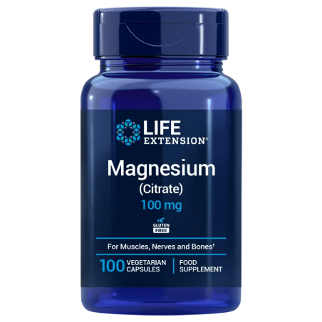 LIFE EXTENSION Magnesium Citrate - Magnez 100 mg EU (100 kaps.)