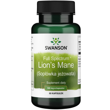 SWANSON Full Spectrum Lion's mane - Soplówka Jeżowata 500 mg (60 kaps.)