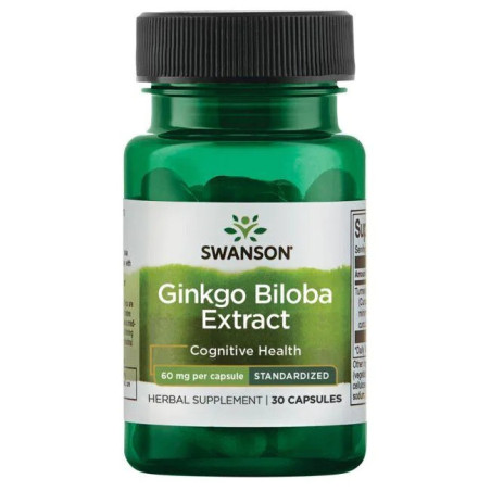 SWANSON Ginkgo Biloba Extract 60 mg (30 kaps.)