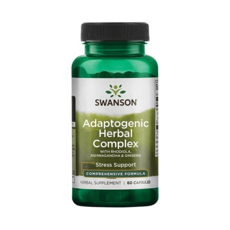 SWANSON Adaptogenic Herbal Complex with Rhodiola, Ashwagandha & Ginseng (60 kaps.)