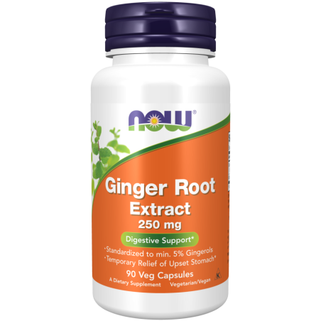 NOW FOODS Ginger Root Extract - Wyciąg z korzenia imbiru 250 mg (90 kaps.)