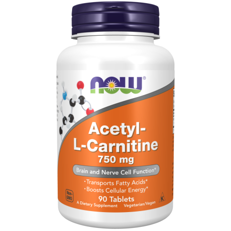 NOW FOODS Acetylo-l-karnityna 750 mg (90 tabl.)