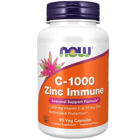 NOW FOODS C-1000 Zinc Immune (90 kaps.)
