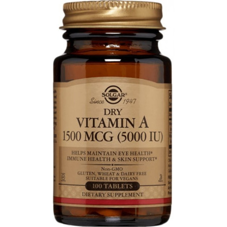 SOLGAR Dry Vitamin A 5000 IU 1500 mcg (100 tabl.)
