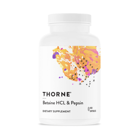 THORNE RESEARCH Betaine HCL & Pepsin - Betaina HCL & Pepsyna (450 kaps.)