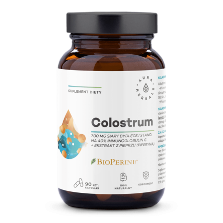 AURA HERBALS Colostrum 700 mg + BioPerine (90 kaps.)