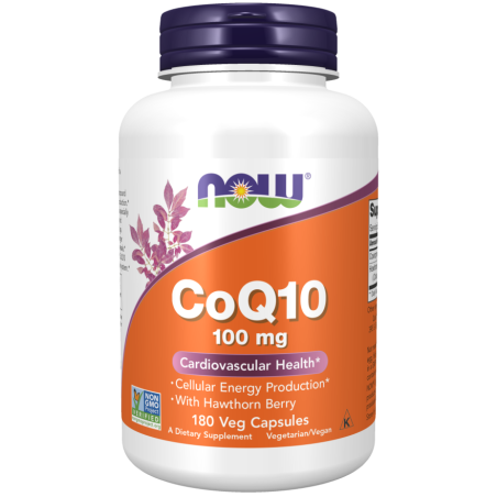 NOW FOODS CoQ10 100 mg z głogiem (180 kaps.)