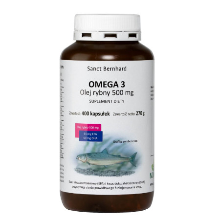 KRAUTERHAUS SANCT BERNHARD OMEGA 3 Olej rybny 500 mg (400 kaps.)