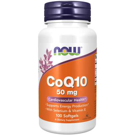 NOW FOODS CoQ10 50 mg - Koenzym Q10 50 mg z Witaminą E + Selen (100 kaps.)